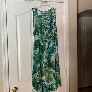 A bathing suit cover up shades of green